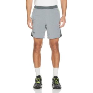 imageUnder Armour Mens Launch Stretch Woven 2in1 ShortsPitch Gray Full Heather 013Reflective