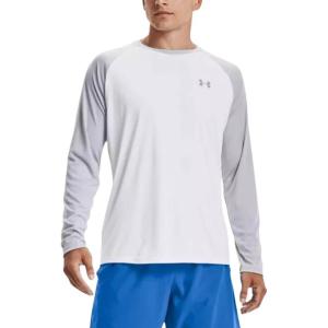 imageUnder Armour Mens Velocity Long Sleeve T ShirtWhite  Mod Gray  100