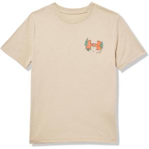 imageUnder Armour Boys Short Sleeve Shirt Crewneck Lightweight and Breathable OutdoorDesert Sand Seek the Unknown