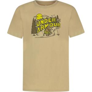 imageUnder Armour Boys Short Sleeve Shirt Crewneck Lightweight and Breathable OutdoorField Khaki  Bear Fishing Graphic
