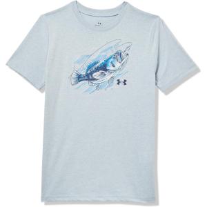 imageUnder Armour Boys Short Sleeve Shirt Crewneck Lightweight and Breathable OutdoorHarbor Blue Bass