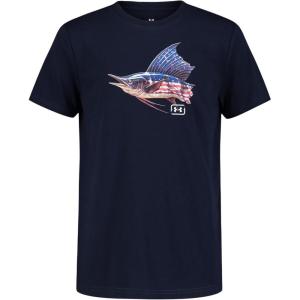 imageUnder Armour Boys Short Sleeve Shirt Crewneck Lightweight and Breathable OutdoorMidnight Navy Sailfish