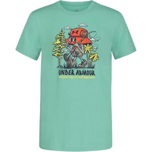 imageUnder Armour Boys Short Sleeve Shirt Crewneck Lightweight and Breathable OutdoorPrism Green Fishing Tree