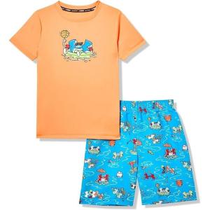 image:imageUnder Armour boys 2piece Rashguard Swim Set Short Sleeve Surf Shirt and Volley Trunks Upf 50 Sun ProtectionAres Red