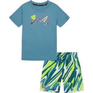 image:imageUnder Armour boys 2piece Rashguard Swim Set Short Sleeve Surf Shirt and Volley Trunks Upf 50 Sun ProtectionStill Water Melt