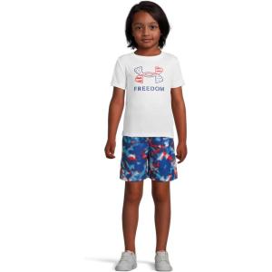 image:imageUnder Armour boys 2piece Rashguard Swim Set Short Sleeve Surf Shirt and Volley Trunks Upf 50 Sun ProtectionWhite Freedom