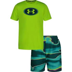 image:imageUnder Armour boys 2piece Rashguard Swim Set Short Sleeve Surf Shirt and Volley Trunks Upf 50 Sun ProtectionYellow Mercury