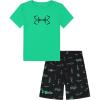 image:imageUnder Armour babyboys 2piece Short Sleeve Graphic Tshirt and Shorts Set Lightweight amp BreathableVapor Green Hook
