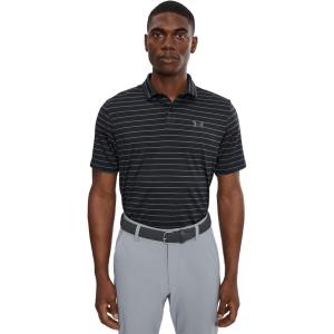 image:imageUnder Armour Mens Matchplay Printed Golf Polo001 Black  Anthracite  Castlerock