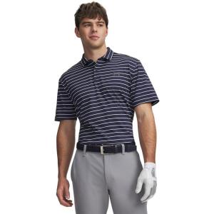 image:imageUnder Armour Mens Matchplay Printed Golf Polo410 Midnight Navy  White  Castlerock