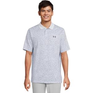 image:imageUnder Armour Mens Matchplay Printed Golf PoloWhiteBlue SmokeMidnight Navy