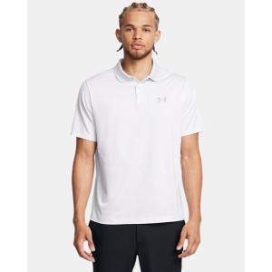 image:imageUnder Armour Mens Matchplay Printed Golf PoloWhiteHalo GrayPitch Gray