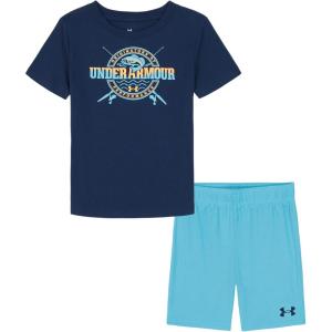 image:imageUnder Armour babyboys 2piece Short Sleeve Graphic Tshirt and Shorts Set Lightweight amp BreathableAcademy Coastal