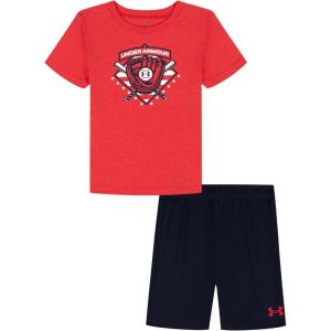 image:imageUnder Armour babyboys 2piece Short Sleeve Graphic Tshirt and Shorts Set Lightweight amp BreathableBaseball Red