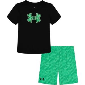 image:imageUnder Armour babyboys 2piece Short Sleeve Graphic Tshirt and Shorts Set Lightweight amp BreathableBlack Printed