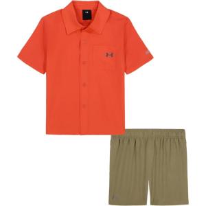 image:imageUnder Armour babyboys 2piece Short Sleeve Graphic Tshirt and Shorts Set Lightweight amp BreathableFire Woven