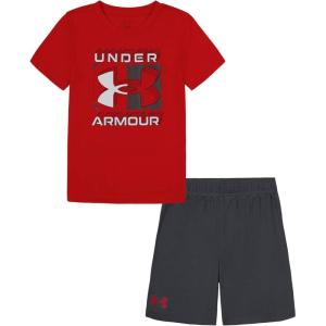 image:imageUnder Armour babyboys 2piece Short Sleeve Graphic Tshirt and Shorts Set Lightweight amp BreathableRed Mesh