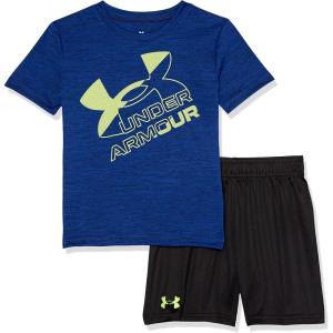 image:imageUnder Armour babyboys 2piece Short Sleeve Graphic Tshirt and Shorts Set Lightweight amp BreathableRoyal Mesh Big