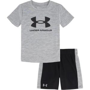 image:imageUnder Armour babyboys 2piece Short Sleeve Graphic Tshirt and Shorts Set Lightweight amp BreathableSteellogo