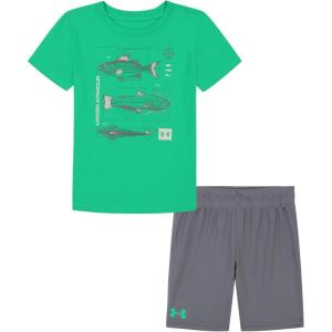 image:imageUnder Armour babyboys 2piece Short Sleeve Graphic Tshirt and Shorts Set Lightweight amp BreathableVapor Green