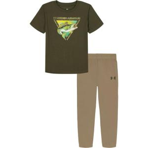 image:imageUnder Armour boys Short Sleeve Tee and Jogger SetGreen Bass