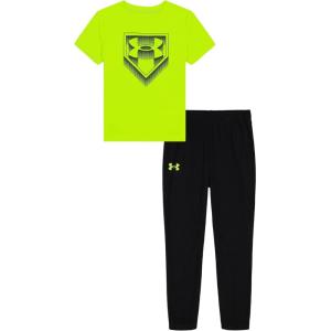 image:imageUnder Armour boys Short Sleeve Tee and Jogger SetVis Yellow Tech