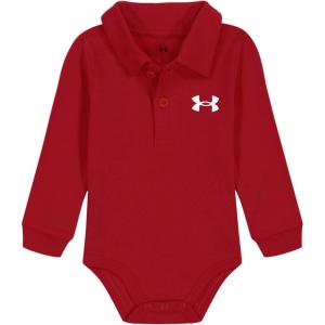 image:imageUnder Armour Baby Boys Bodysuit Logo Polo Short and Long Sleeve Red LS 24M