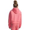image:imageUnder Armour Girls Rival Fleece Crop Hoodie600 Bittersweet Pink   White