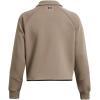 image:imageUnder Armour Womens Unstoppable Fleece Rugby Long Sleeve Crop Top200 Taupe Dusk   Black