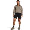 image:imageUnder Armour Womens Unstoppable Fleece Rugby Long Sleeve Crop Top200 Taupe Dusk   Black
