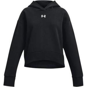 image:imageUnder Armour Girls Rival Fleece Crop Hoodie001 Black  White