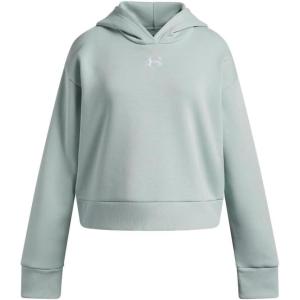 image:imageUnder Armour Girls Rival Fleece Crop Hoodie477 Enamel Blue   White
