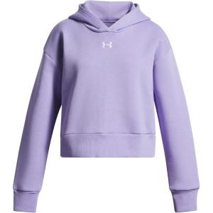 image:imageUnder Armour Girls Rival Fleece Crop Hoodie538 Transparent   White