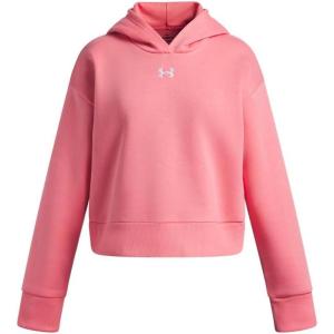 image:imageUnder Armour Girls Rival Fleece Crop Hoodie600 Bittersweet Pink   White