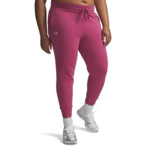 image:imageUnder Armour Womens Rival Fleece Joggers659 Fuchsia Dusk   White