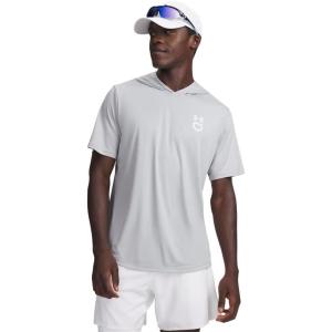 image:imageUnder Armour Mens Utility Lightweight Short Sleeve Hoodie011 Mod Gray   White