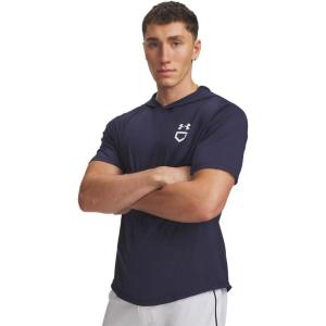 image:imageUnder Armour Mens Utility Lightweight Short Sleeve Hoodie410 Midnight Navy   White