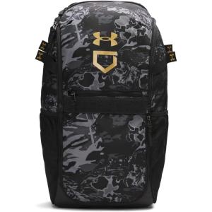 image:imageUnder Armour Unisex Utility Baseball Backpack Print 005 Black   Metallic Gold One Size Fits All005 Black   Metallic Gold