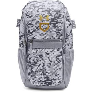 image:imageUnder Armour Unisex Utility Baseball Backpack Print 005 Black   Metallic Gold One Size Fits All036 Steel   Metallic Gold