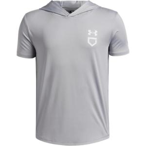 image:imageUnder Armour boys Utility Lightweight Short Sleeve Hoodie011 Mod Gray   White