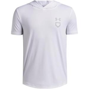 image:imageUnder Armour boys Utility Lightweight Short Sleeve Hoodie100 White   Mod Gray