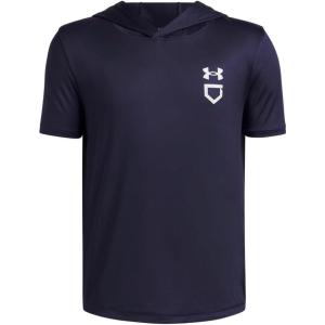 image:imageUnder Armour boys Utility Lightweight Short Sleeve Hoodie410 Midnight Navy   White