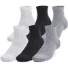 image:imageUnder Armour UnisexAdult Training Cotton Quarter Socks 6 Pack035 Steel  White  Black