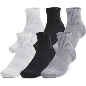 image:imageUnder Armour UnisexAdult Training Cotton Quarter Socks 6 Pack035 Steel  White  Black