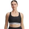 image:imageUnder Armour Womens Crossback Mid Impact Sports Bra007 Black  White  Black
