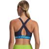 image:imageUnder Armour Womens Crossback Mid Impact Sports Bra403 Washed Navy  Blue Atlantis  High Vis Yellow