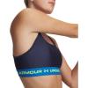 image:imageUnder Armour Womens Crossback Mid Impact Sports Bra403 Washed Navy  Blue Atlantis  High Vis Yellow