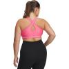image:imageUnder Armour Womens Crossback Mid Impact Sports Bra672 Super Pink   White
