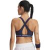 image:imageUnder Armour Womens Crossback Mid Impact Sports BraWashed NavyWhite