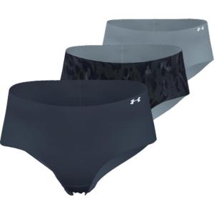 image:imageUnder Armour Womens 3pack Pure Stretch No Show Hipster Underwear Allday Comfort amp Ultrasoft Fit044 Downpour Gray  Harbor Blue  Harbor Blue